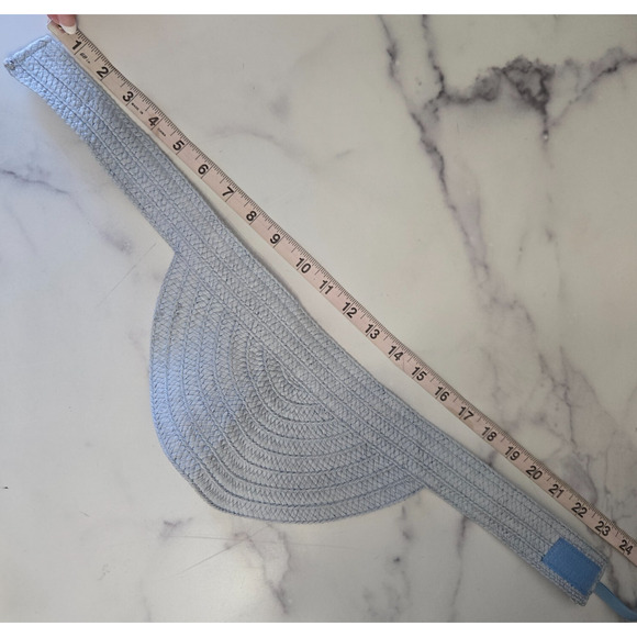 Madewell Visor Sun Hat Distant Blue Periwinkle Woven Braided Straw Resort One Sz - Picture 5 of 6